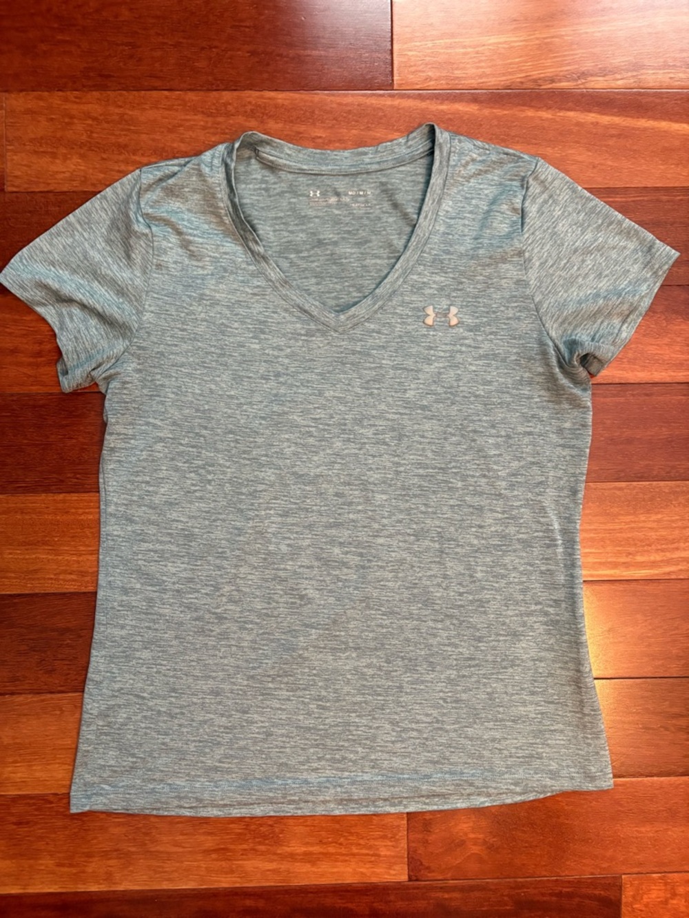 Under Armour Women's Heather Teal V-Neck Performance Tee